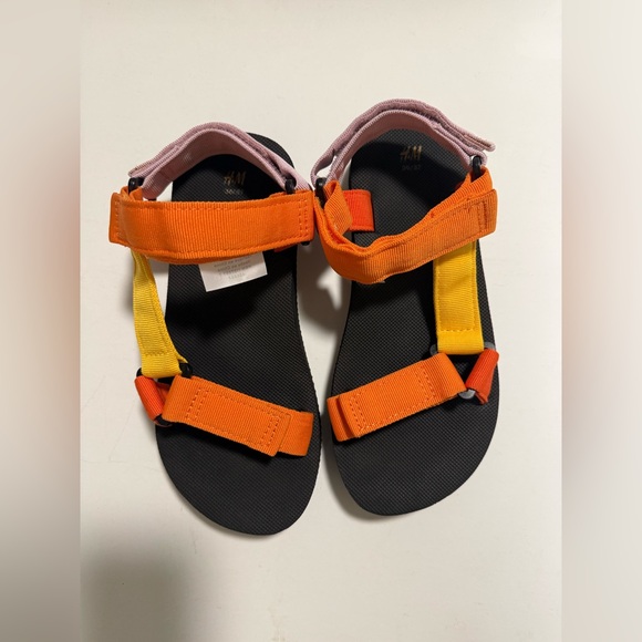 H&M Orange Pink and Yellow Strappy Sandals - Picture 3 of 10